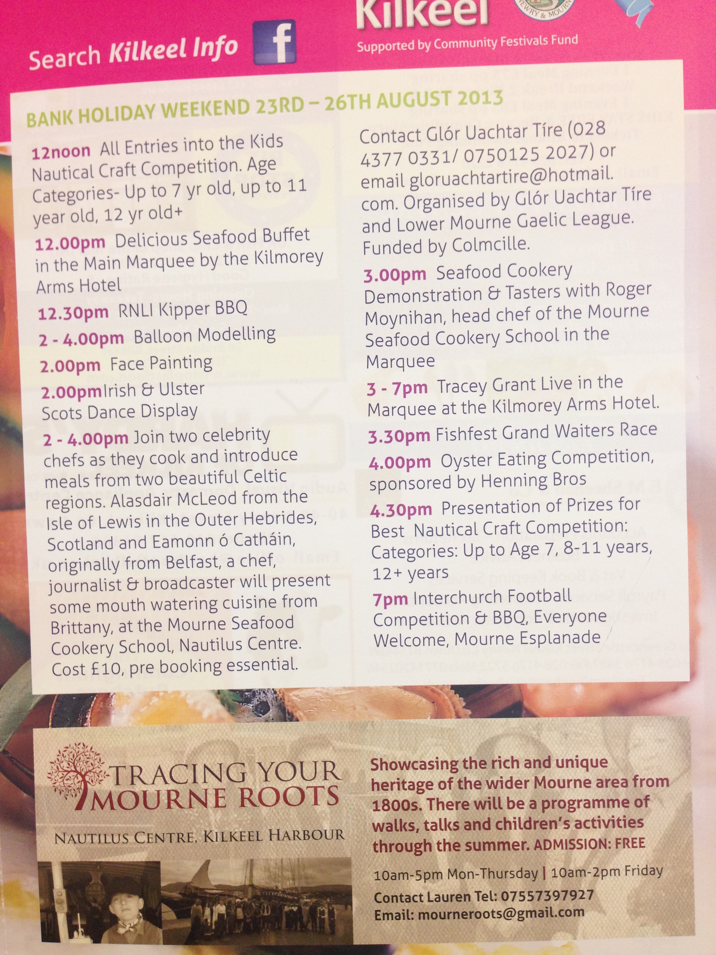 FishFest leaflet in which TYMR took part, August 2013