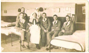 Another postcard from hospital dated 1917. Robert is 2nd from right.