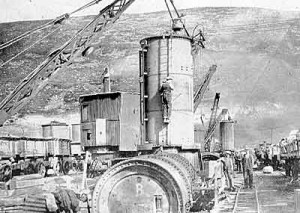 Decompression chamber used for workers diggin the dam cut off trench