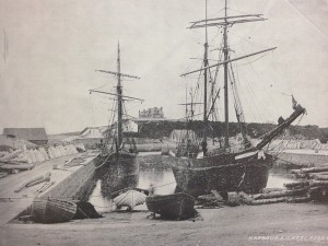 The schooner Edith in the foreground at Kilkeel Harbour